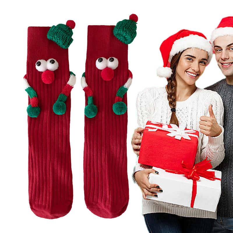 Elastic Socks Hand Holding Hand Socks Magnet Socks Soft Cute Comfortable Holiday Gift Christmas Supplies Gift ddmysmile For Winter Smile