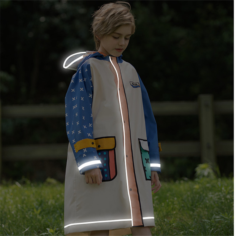 95-175cm Rain Coat For Children Hiking Raincoat Poncho Tour Boys Girls Raingear Student School Backpack Jacket