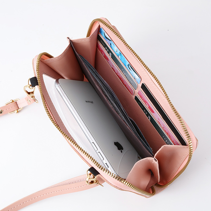 New Touch Screen Phone Women's Bag PU Leather Crossbody Shoulder Strap Purses Handbag for Women Long Wallet transversal feminina