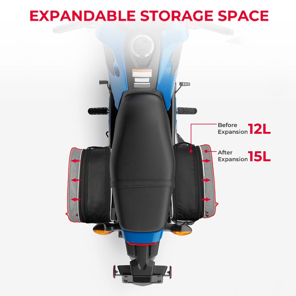 KEMIMOTO Saddlebags 2Pcs 15L Side Pannier for Honda Grom Motorcycle Dirt Bike Dual Sport Motorcross Motorbike Bag