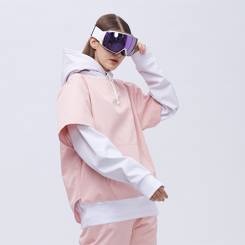 New Ski Suits Inside Men's Women's Snowboard Jackets Winter Clothing Ski Tops Reflective Fake Two Pieces Waterproof Ski Hoodie