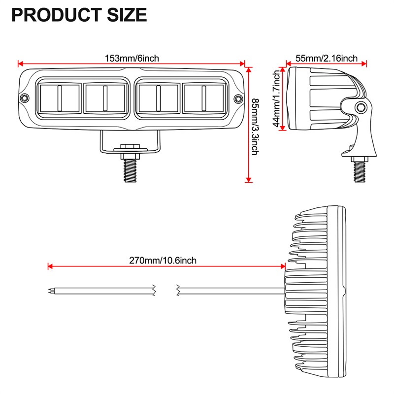 6 inch 6D LED Light Bar 30W LED Bar Work Light Off Road4x4 Driving Light Fog Light 6000K For Car Truck Tractor Trailer ATV SUV d35ad