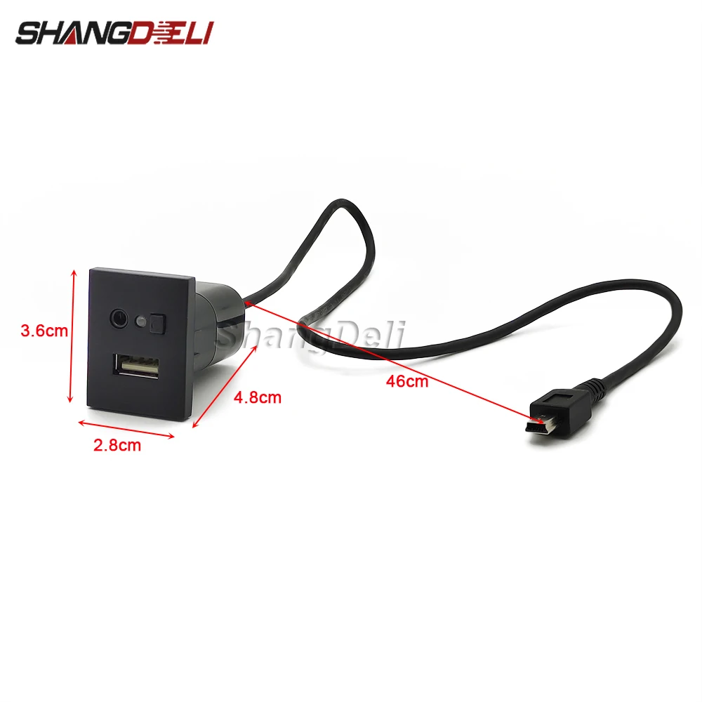 For Ford Focus 2 MK2 2009 2010 2011 C-MAX Kuga Mk1 Car USB AUX Input Adapter Mini Cable USB Jack Interface Switch Accessories