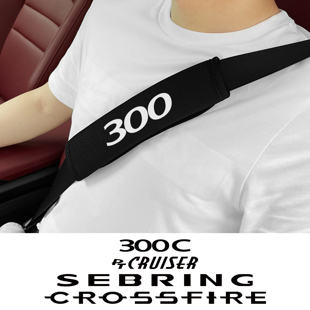 2PCS Car Seat Belt Cover Pad For Chrysler 300 300C PT Cruiser Voyager Sebring Pacifica 2004 Crossfire 200 Auto Accessories