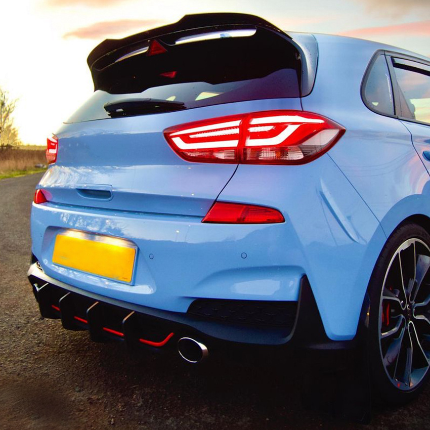 Rear Bumper Diffuser Spoiler Lip Splitter For Hyundai I30N 3 Hatchback 2017-2019 Style Body Kit Car Accessories Decoration