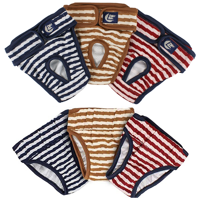 2026 New Stripe Diapers Washable Physiological Pant Adjustable Panties Underwear Female Dog Diper Puppy Tool Honden Kleding Free Shipping