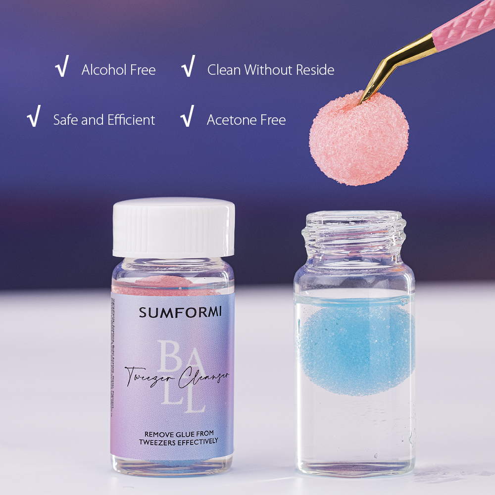 New Sumformi ml Glue Remover from Tweezers Cleaning Sponge Ball with Liquid Eyelash Clean Makeup 5