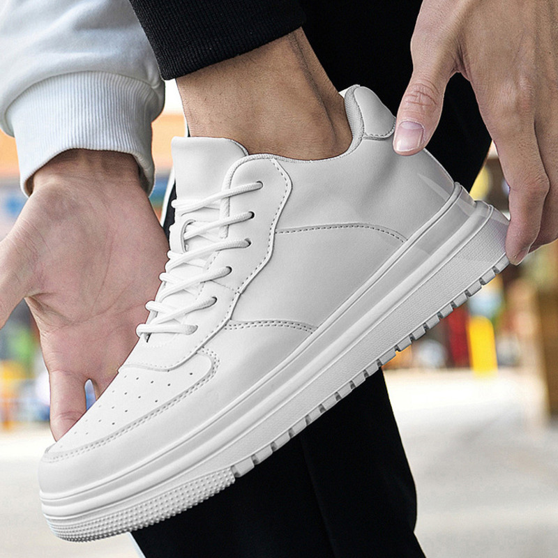 Sneakers Men Elevator Shoes Hidden Heels Summer Breathable Heightening Shoes For Mens 8CM 6CM Height Increasing White Shoes