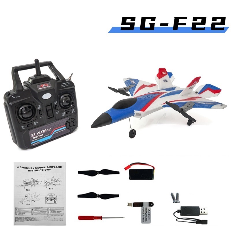 SG-F22 4K RC Airplane 3D Stunt Plane Model 2.4G Remote Control Fighter Glider Electric Rc Aircraft foam Toys For Children Adults