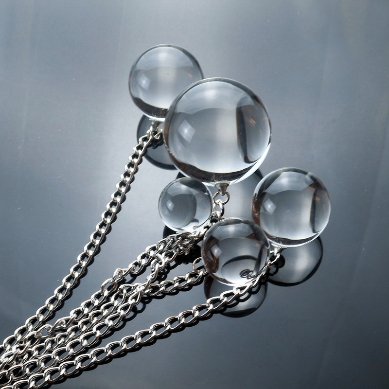 Crystal Glass 25/30/35/40/50mm Vaginal Ball With Metal Chain Anal Prostate Stimulate Unisex Adult Intimate Toys For Women Men