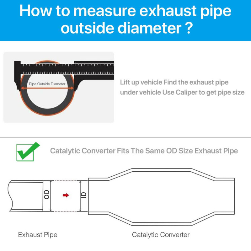 Universal 2inch 51mm EURO1 Catalytic Converter Premium Car Exhaust Pipe Corrosion-resistant Direct 400cell Fit Exhaust Converter