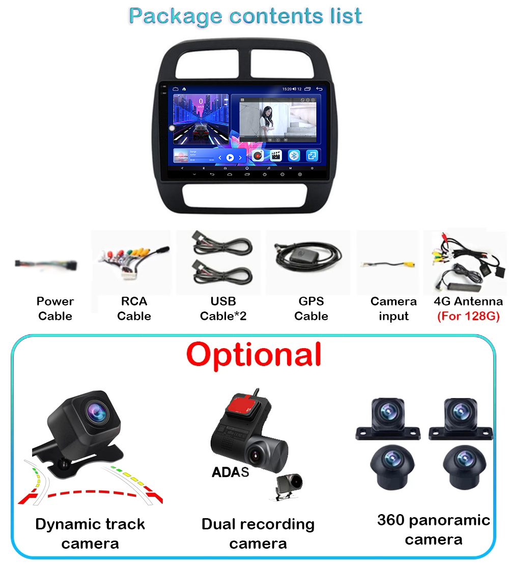Android 13 Auto For Renault KWID K-ZE Dacia Spring 2015 - 2018 2019 Car Player GPS Radio DSP 4G LTE Carplay Cooling Fan WIFI SWC