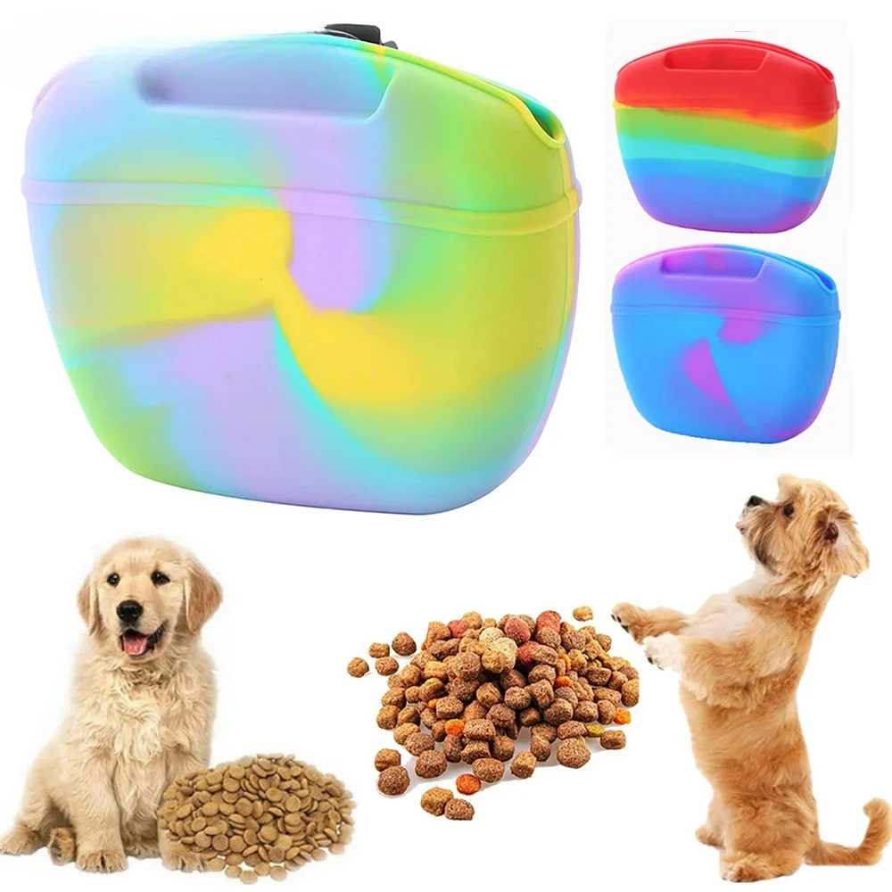 Silicone Dog Treat Bag Pet Portable Dog Training Waist Bag Outdoor Feeder Puppy Snack Pouch Food Reward Storage Bag Pet Supplies