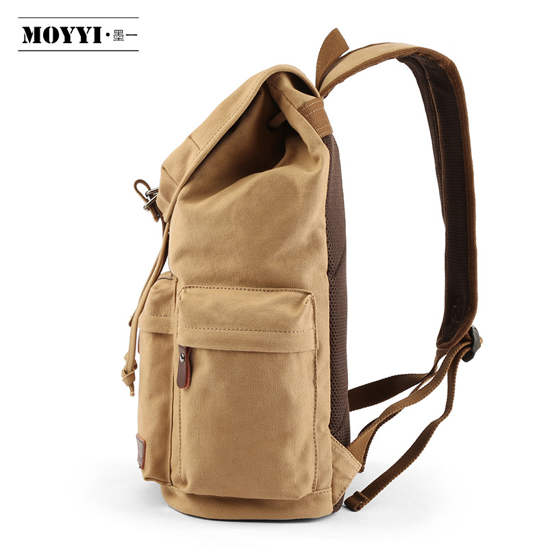 Men's 14inch Laptop Backpack Vintage Canvas Unisex Travel Bags USB Charging Schoolbag Student Mochia fc898