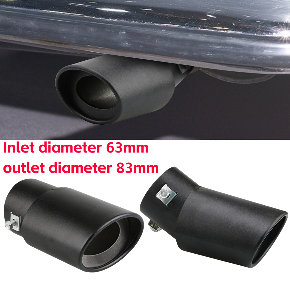 Universal Car Exhaust Tip Round Aluminum Alloy Muffler Tail Trim Rear Auto Pipe Nozzle Silencer Inlet mm 5