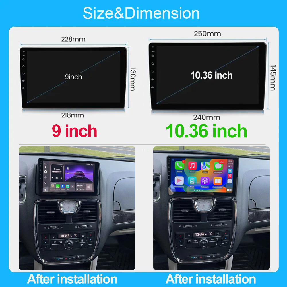 For Chrysler Town&Country 2011-2016 2 Din Android 13 Car Radio Video Player GPS Multimedia Stereo Head Unit Bluetooth5.0