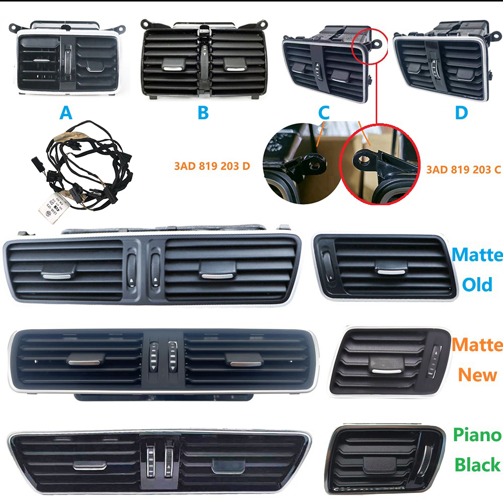 Ruili136 1 for VW Passat CC B6 B7 R36 Car LHD Chrome Piano Paint Dashboard AC Air Conditioning Outlet Vent 3AD 819 701 3AD819702