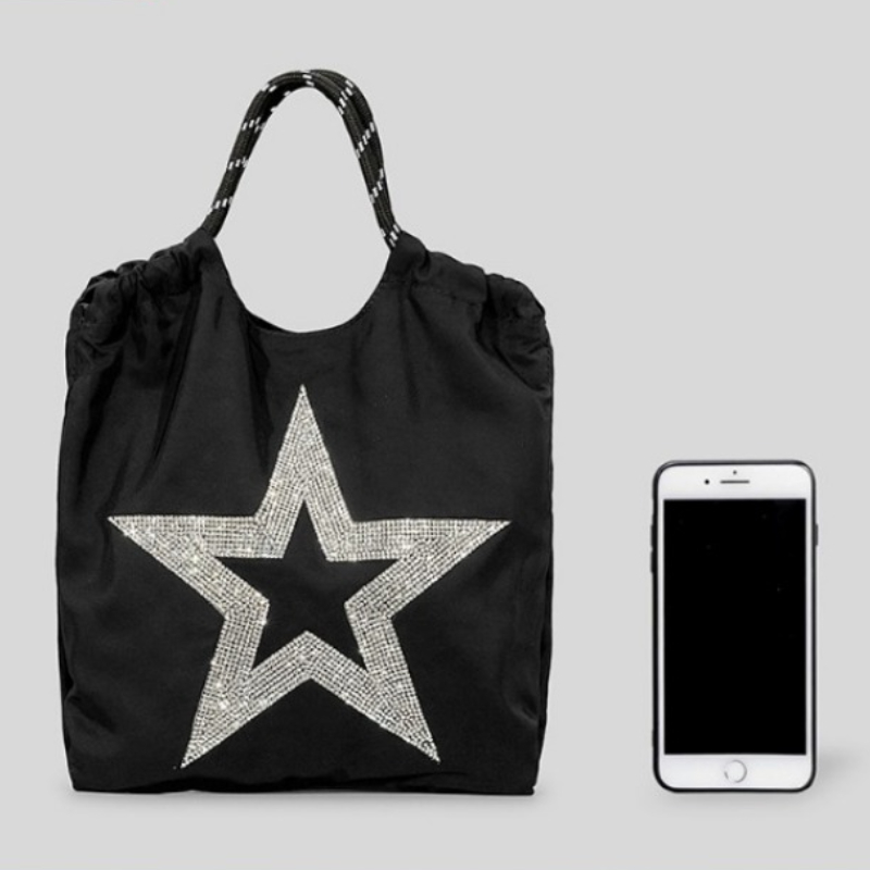Casual Simple Star Dia Drawstring Shoulder Crossbody Bag Vintage Streetwear Trendy Handbags Women Y2k All Match Tote Bags 638b8