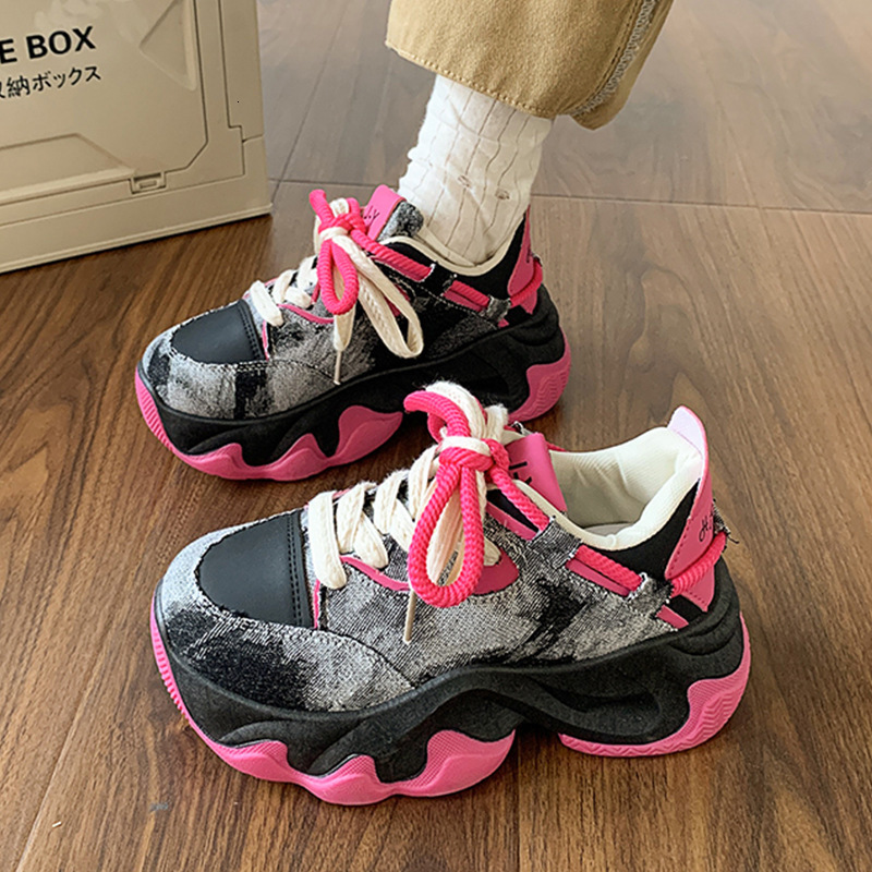 Small Thick Sole Dad Shoes, Female Heightening 2024 New Spring and Autumn Leisure Sports Shoes