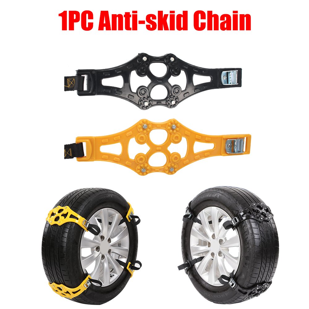 Snow Snap Skid Wheel chains Winter Roadway Tire Double buckle TPU Chains 1pcs/set Adjustable Car Anti-skid Safety