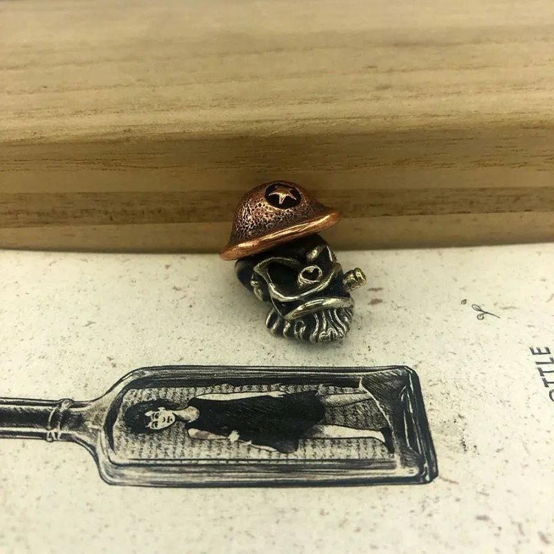 White Brass Copper Monkey Knife Beads EDC Paracord Tools Skull Lanyard Pendants Key Rings Zipper Pull DIY Accessories Charms