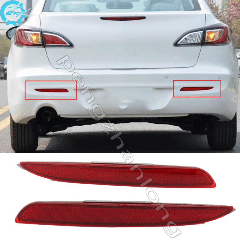 Car Tail Rear Bumper Reflectors Fog Lamp Warning Light For Mazda 3 M3 Sedan Hatchback 2009 2010 2011 2012 2013