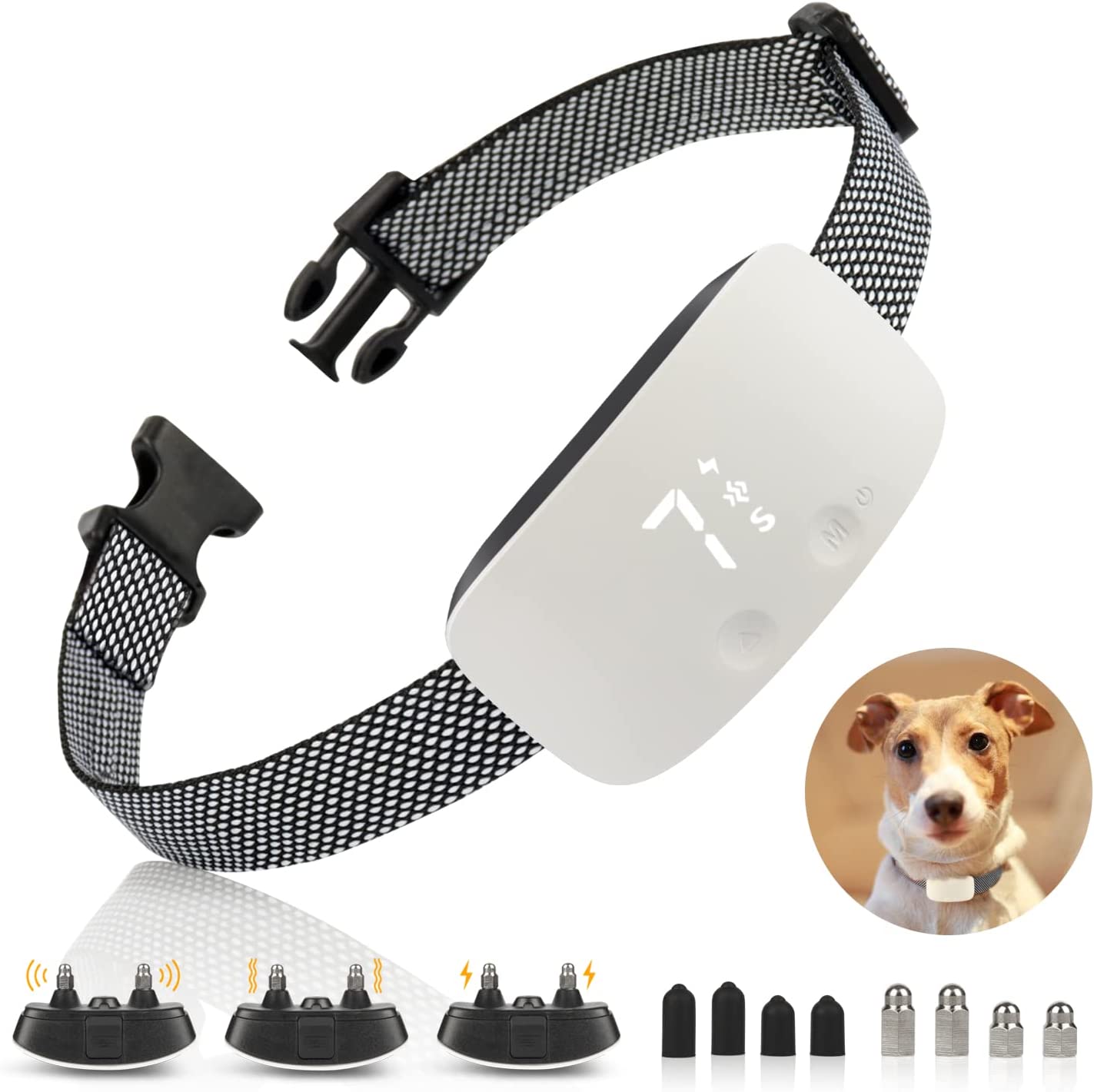 Automatic Anti Barking Dog Collar, Rechargeable Bark Stopper, Stop Barkin,IP67 Waterproof, Electric Training Collar for Dog