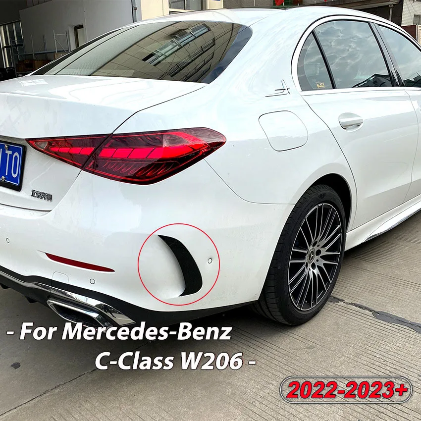 For Mercedes-Benz C-Class W206 Sedan S206 Touring C200 C260 C300 AMG 2022-2023+ Rear Bumper Splitter Spoiler Canard Vent Cover