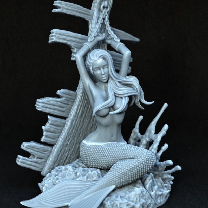 1/24 75mm Scale Fantasy Hobby Miniatures Resin Figure Model Kit Sexy Mermaid Diorama Unassembled Unpainted Free Shipping