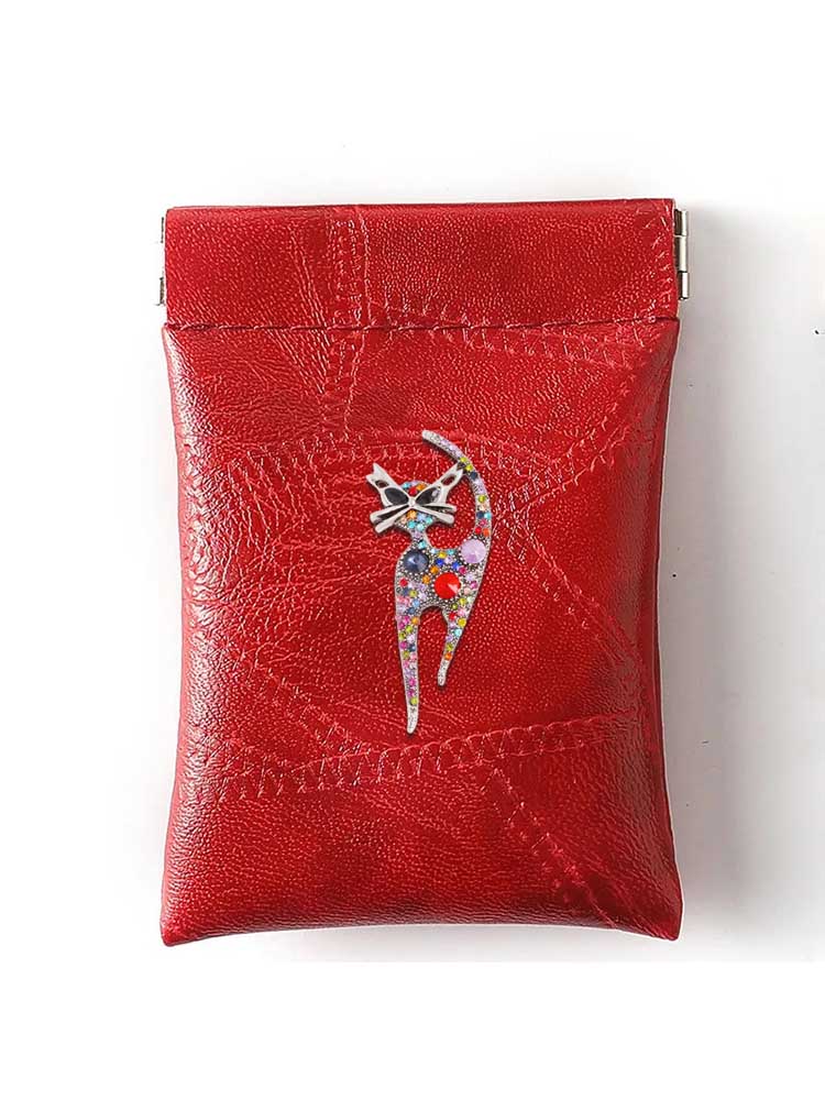 Durable PU Key Wallets - Multi-Functional Quality Gold Crystal Dangle Decor 371e1