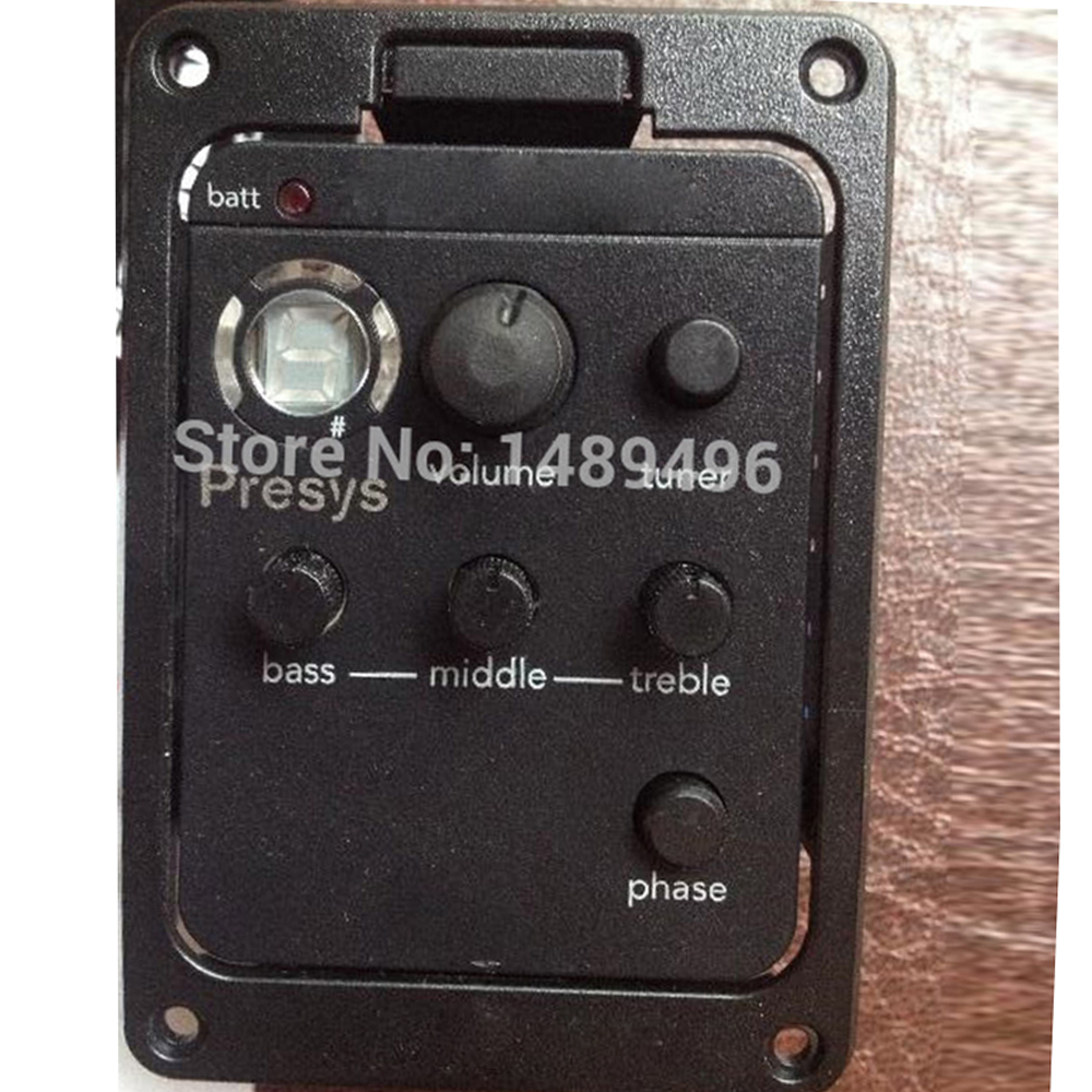 Top Quality Presys 101 Preamp Acoustic Guitar Pickup EQ Tuner Soft Piezo Equalizer System Voulme Bass Middle Treble Phase