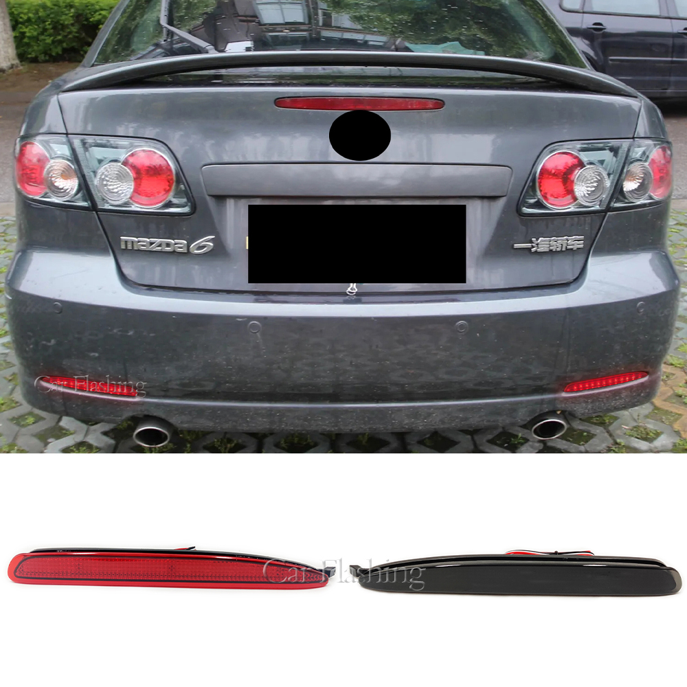 2Pcs LED Rear Bumper Reflector Brake Stop Light Running Lamp For Mazda 6 2003 2004 2005 2006 2007 2008