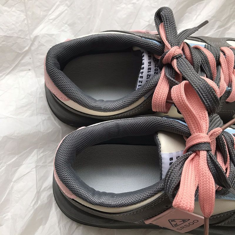 Dopamine High Beauty Bread 2024 Spring New Versatile Casual Sports Small Black Shoes for Women