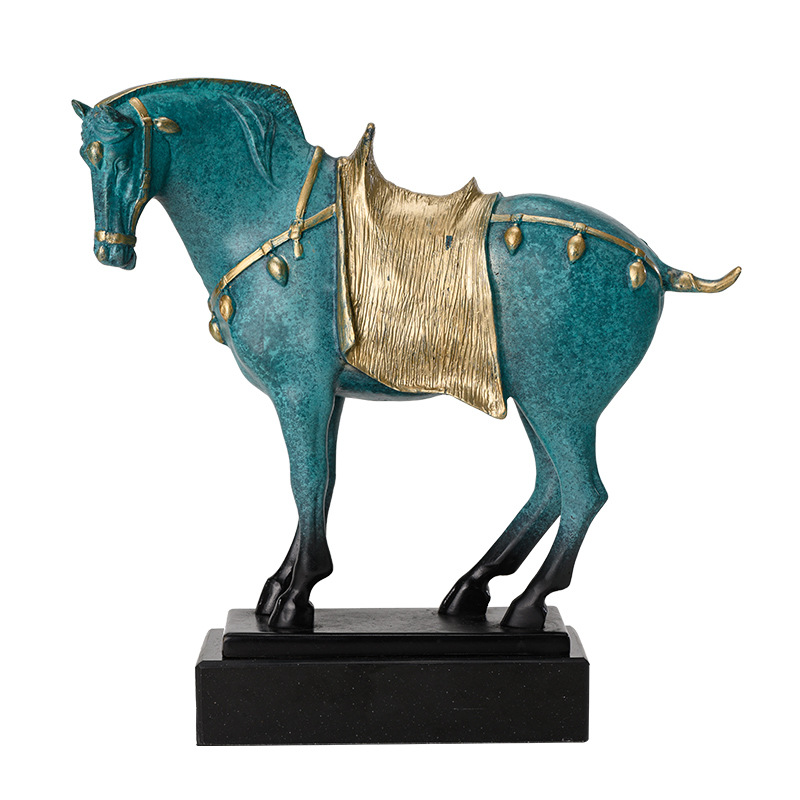 Pure Copper Horse Ornaments Tang Sancai Cast Copper Sculpture Handicrafts Office Hall Desktop Car Mounted Decorations