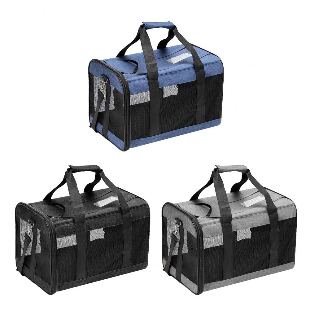 Portable Cat Carrier Bag Breathable Mesh Anti-Lost Pocket Smooth Zipper Pet Out Pouch For Puppy Travel