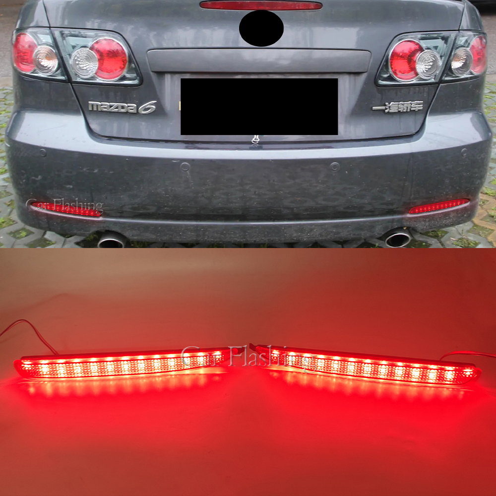 2Pcs LED Rear Bumper Reflector Brake Stop Light Running Lamp For Mazda 6 2003 2004 2005 2006 2007 2008