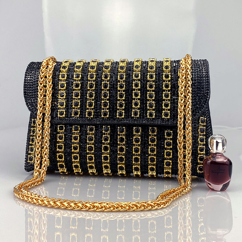 Bolso de hombro con diamantes de imitación para mujer, Cartera de diseñador de lujo, de alta calidad, 2024