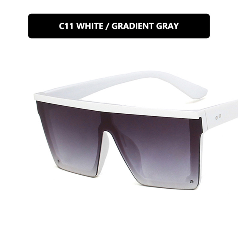 KLASSNUM Oversized Sunglasses Women Big Frame Square Flat Top Gradient Lens Sun Glasses Female Men Vintage Mirror Shades UV400