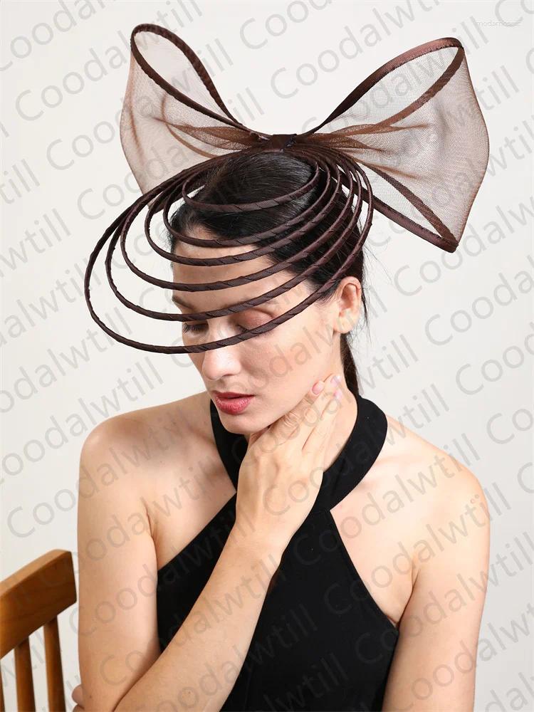Elegant Fascinator For Women Wedding Hat Heaband Ladies Derby Race Headwear With Bow Hair Accessories Clips