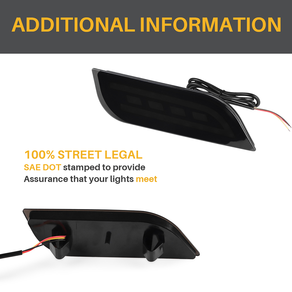 Rear Bumper Lights Running Brake Light For Subaru Impreza 08-23 XV Crosstrek 13-17 Ascent 19-23 21-23 08-14 RHD LHD