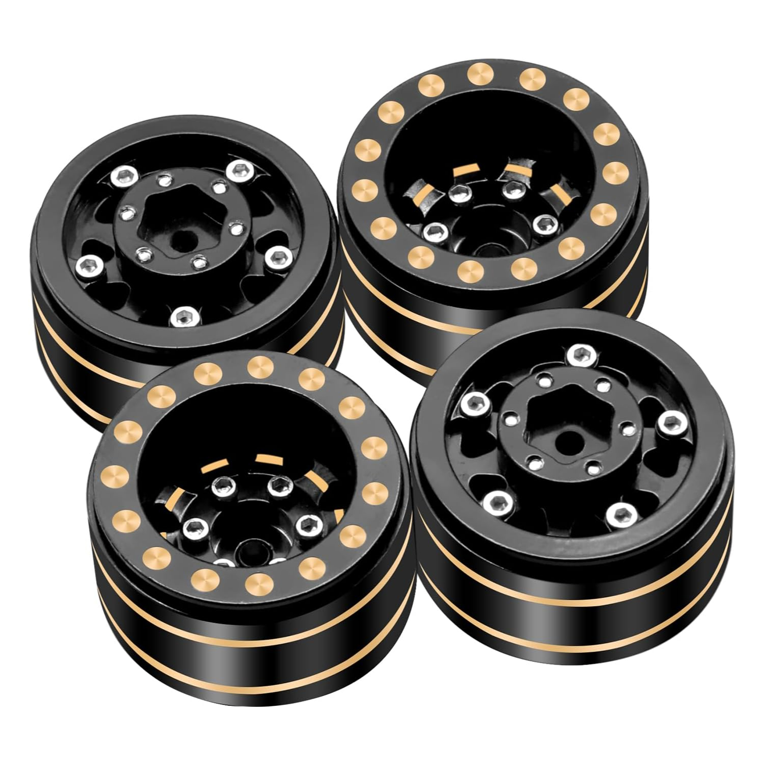 OGRC 1.0 RC Wheels Brass Negative Offset 7mm Wheels for SCX24 C10 JLU Deadbolt Gladiator Bronco 1/24 Crawler Car Upgrade- 47g/pc a28ce 5 8bc30