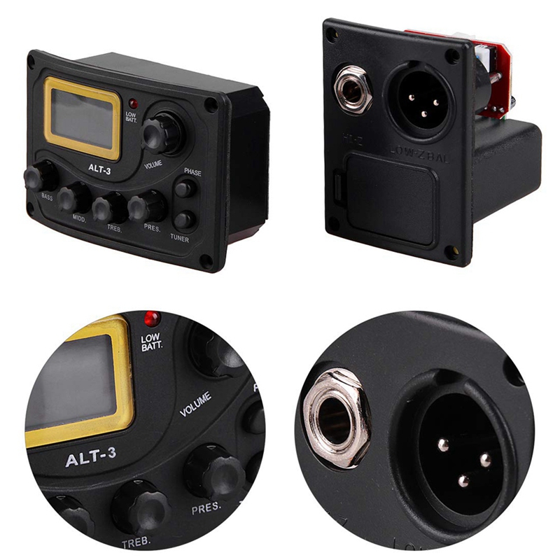 2X Acoustic Guitar Pickup Tuner 5-Band Eq Equalizer Acoustic Guitar Preamp Piezo Pre-Amp Amplifier System