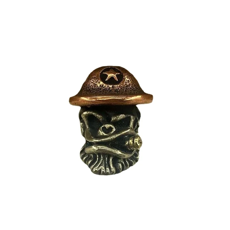 White Brass Copper Monkey Knife Beads EDC Paracord Tools Skull Lanyard Pendants Key Rings Zipper Pull DIY Accessories Charms