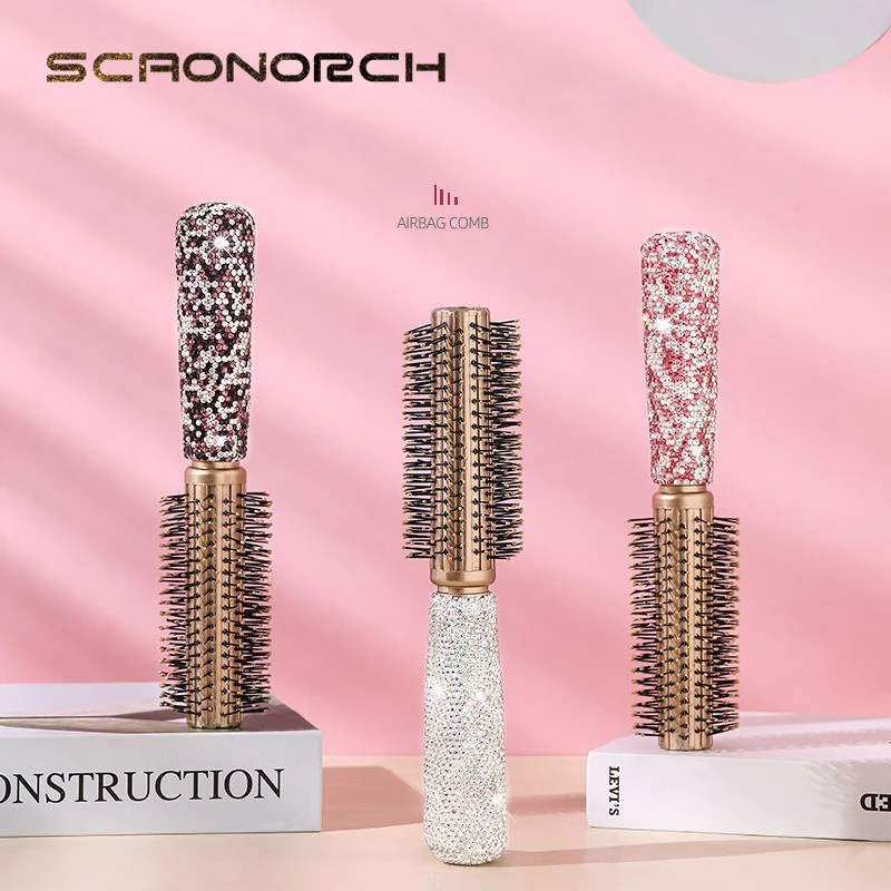 Luxury Rhinestone Comb Portable Travel Massage Hair Comb Anti-static Detangling Hairbrush Hairdressing Styling Beauty Tool Decor