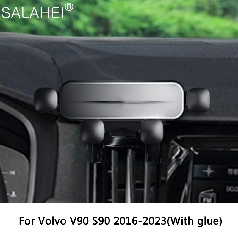 Car Mobile Phone Holder Air Outlet Gravity Rotatable Stand GPS Bracket Support For V90 S90 2016-2023 (With Glue) Accessory