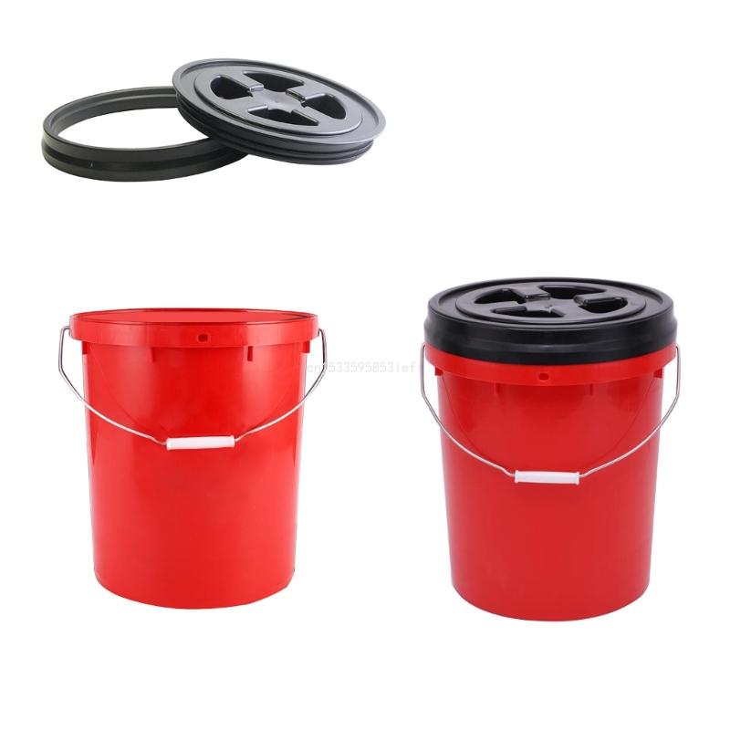 Car Wash Bucket Seat-Mounted Car Cleaning Bucket with/without Lid for Car Wash
