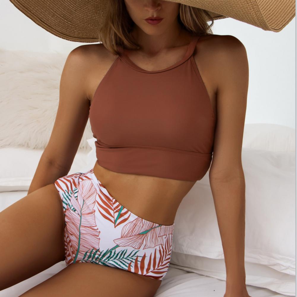 Floral Printed High Waist Bikini Sets Swimsuit For Women Sexy Back Cross Two Pieces Beachwear 2023 Bathing Suit Swimwear Female fa27f