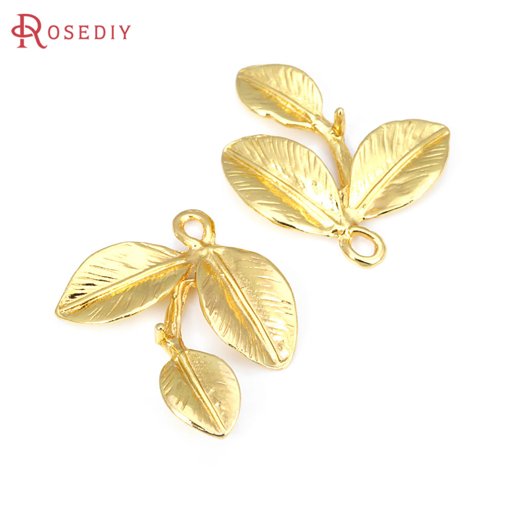 20PCS Gold Color Zinc Alloy Tree Leaf Leaves Charms Pendants High Quality Diy Jewelry Making Necklace Earrings Accessories