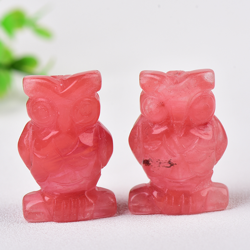 1PC 100% Natural Stone Carved Owl Animal Ornaments Tigers Eye Crystal Stone Crafts Handmade Figurine Home Decor collect DIY Gift
