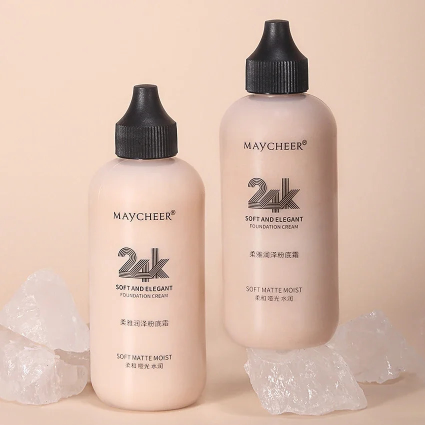 120ml Face Sun Block Foundation Cream Waterproof Make Up Mineral Liquid Foundation Full Cover Base Concealer Makeup Cosmetics 240621